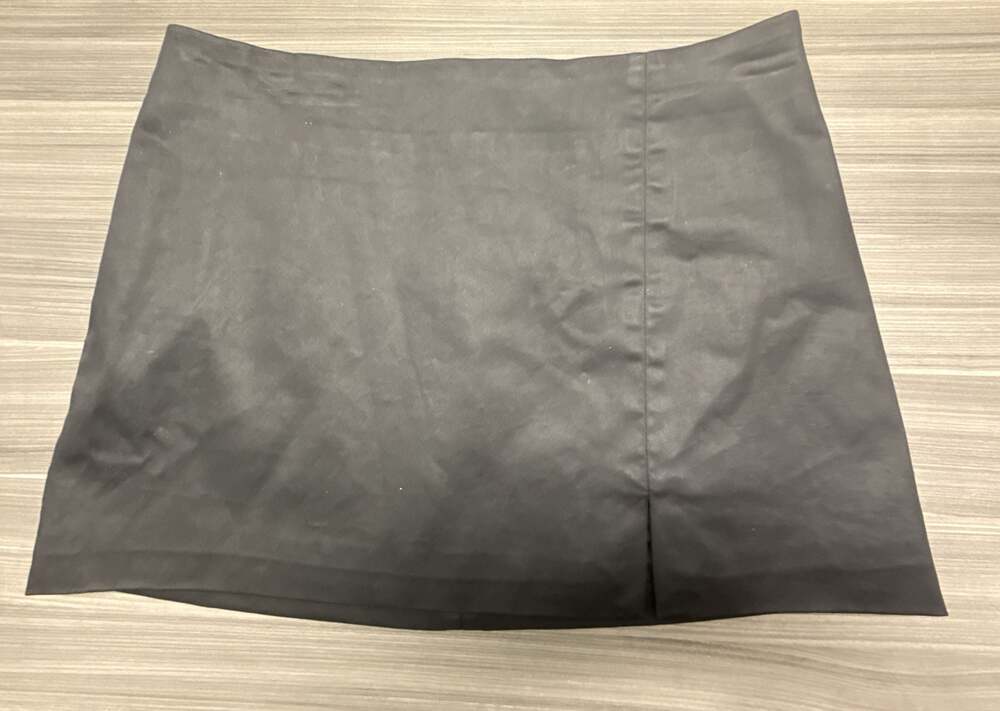 Gianni Bini Natalie Lux Black Satin Mini Skirt